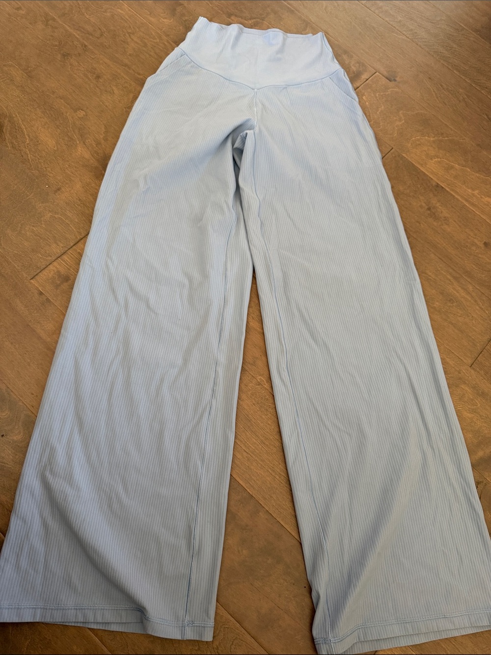 Aerie Offline Light Blue Wide-Leg Ribbed Lounge Pants